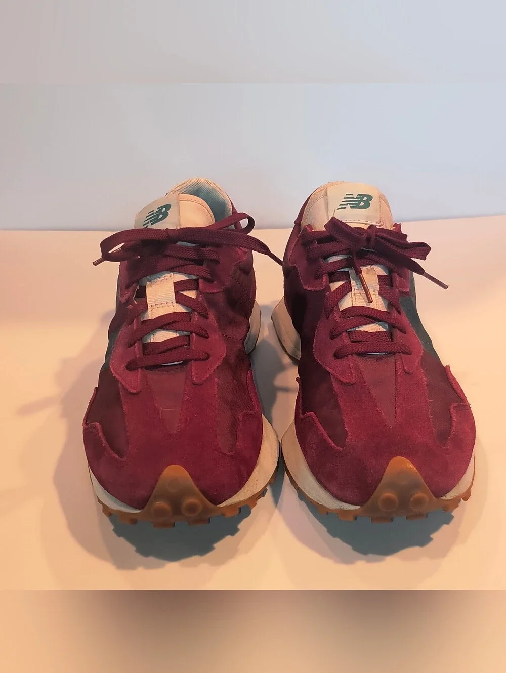 New Balance Men's Burgundy and Gray Sneakers